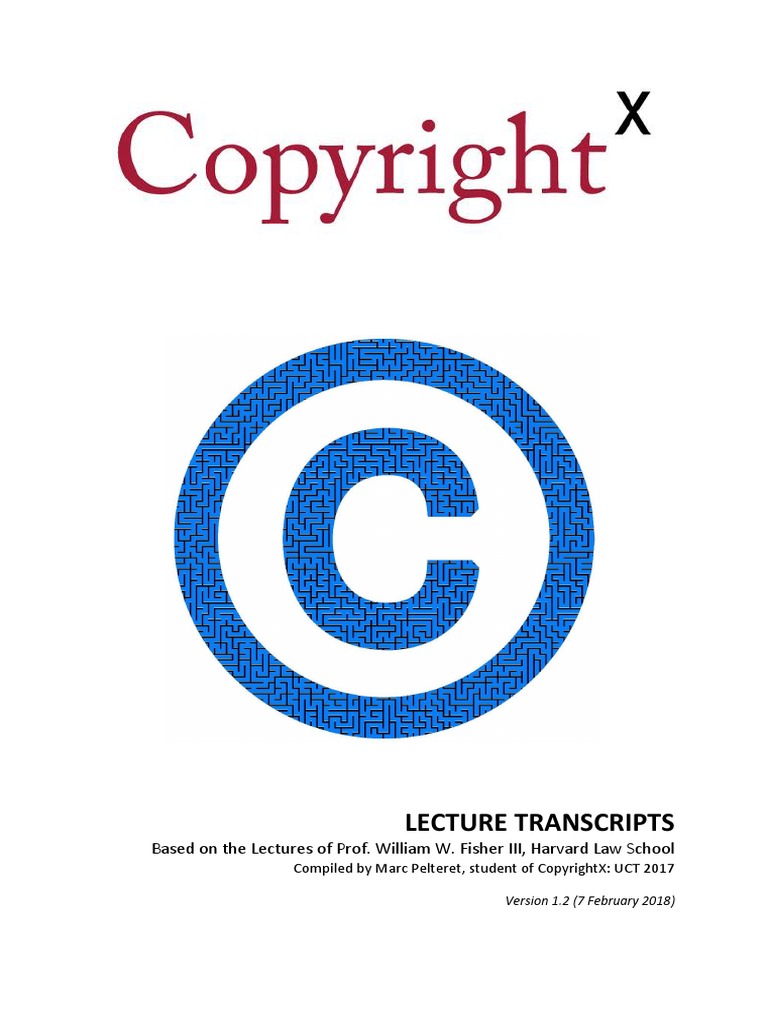 CopyrightX - Lecture Transcripts Book PDF | PDF | Copyright | Fair Use