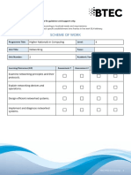 Scheme of Work: Higher Nationals in Computing 4 Networking 2