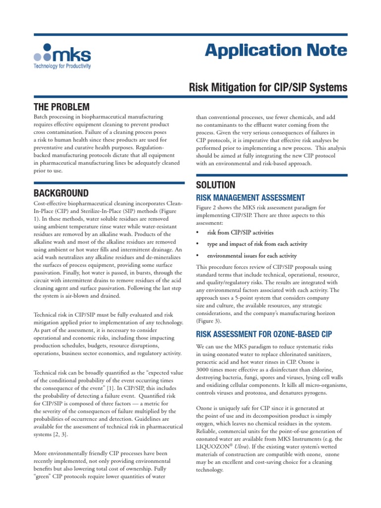 Risk Mitigation For CIP and SIP Systems | PDF | Ozone | Risk Assessment