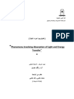 Phenomena Involving Absorption of Light and Energy Transfer