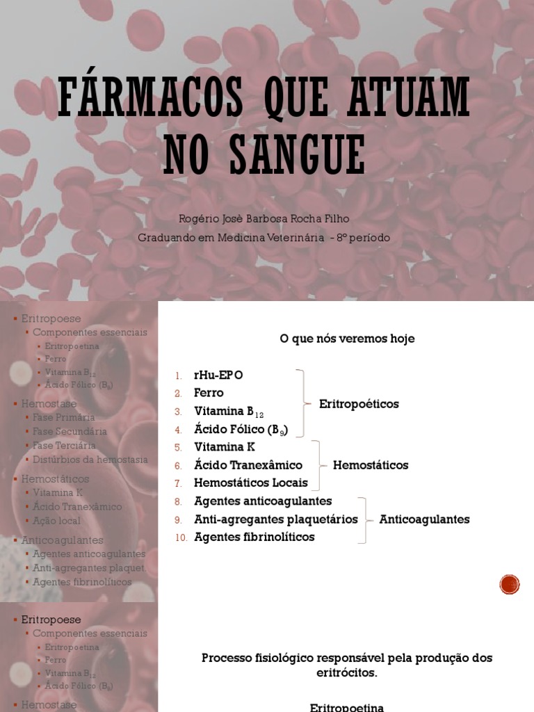 Fármacos Que Atuam No Sangue | PDF | Hemostasia | Tecido (Biologia)