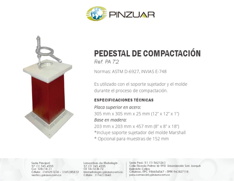 Pedestal de Compactación Marshall | PDF
