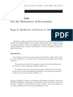 Backhouse y Medema On The Definition of Economics PDF
