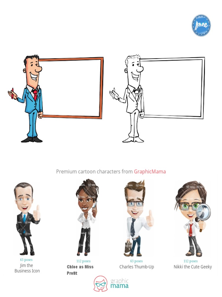 Businessman Cartoon Drawing | PDF