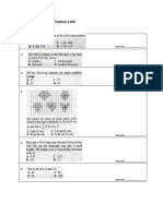 Ujian Bulanan 1 Mathematik Tingkatan 2 2009