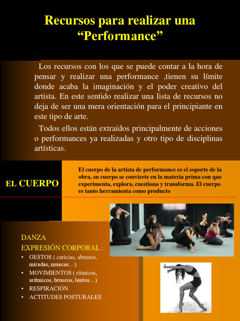 3° Recursos para Realizar Un Performance | PDF | Arte de performance ...