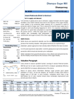 Dhampur Sugar Mill: Investment Rationale Brief & Abstract