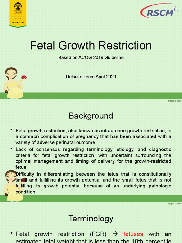 ACOG Guidelines on Fetal Growth Restriction | PDF | Fetus | Prenatal ...