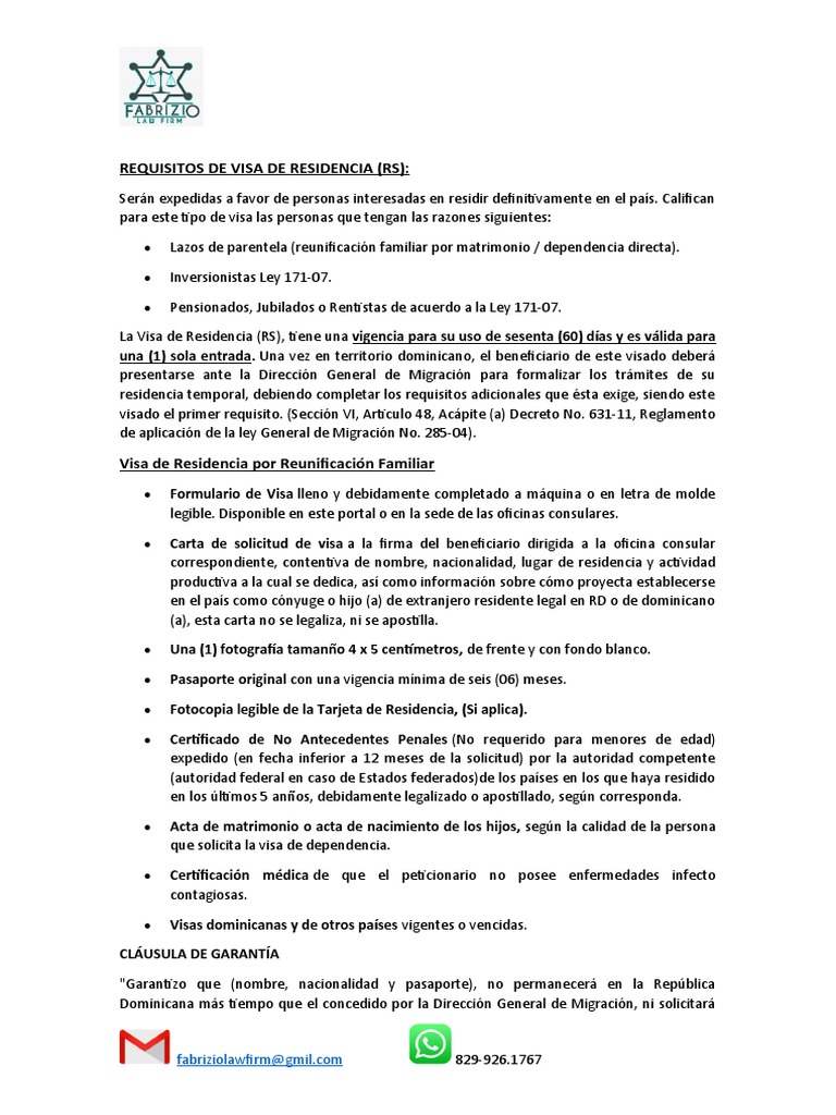 Requisitos De Visa De Residencia Visa De Viaje Certificado De Nacimiento