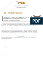 Task 1 Describing Connections: Lesson Plan For Grade 1, Language Arts Prepared by Mrs. Stone