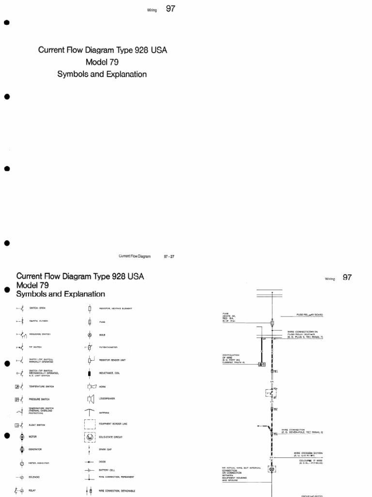 Porsche 928 1979 Current Flow Diagram | PDF | Switch | Relay