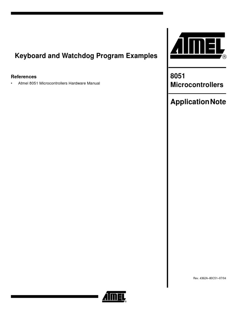 Keyboard and Watchdog Program Examples: Application Note | PDF