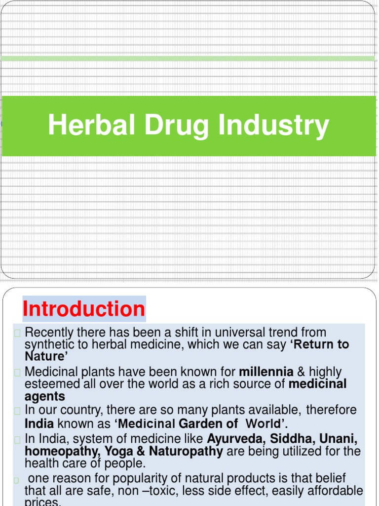 11Herbal Drugs Industry PDF Ayurveda Health Care