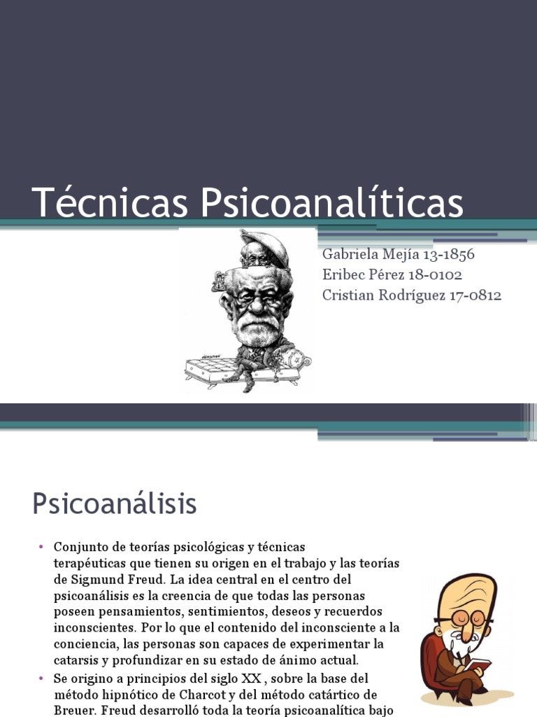 Técnicas Psicoanalíticas PDF Psicoanálisis Sigmund Freud