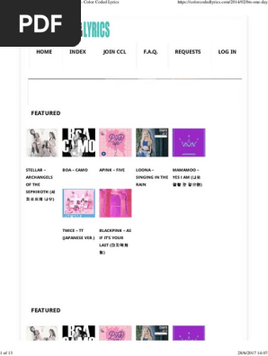 Bts Just One Day Color Coded Lyrics Pdf Dance Music Contemporary Music