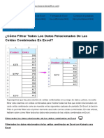 ¿Cómo Filtrar Todos Los Datos Relacionados de Las Celdas Combinadas en Excel