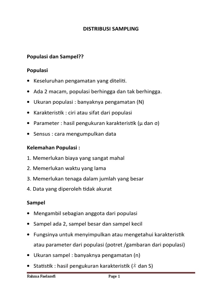 Distribusi Sampling Statistik
