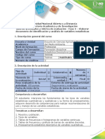 Guía de Actividades Estaditica - Fase 2. Elaborar Documento de Identificación y Análisis de Variables Estad