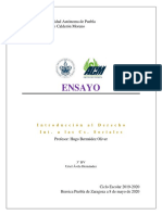 Ensayo - Alegoría de La Caverna - Int. Al Derecho y Int. A Las Cs. Sociales