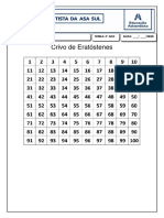 Atividade de Matemática CRIVO DE ERATÓSTENES