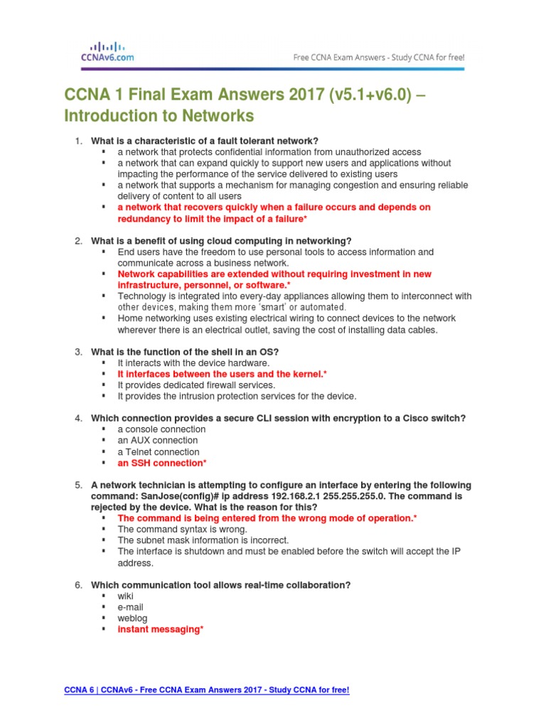 Ccna 1 final exam answers 2017 v51v60 introduction to networks pdf