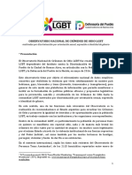 Observatorio Nacional de Crímenes de Odio LGBT Informe 2017