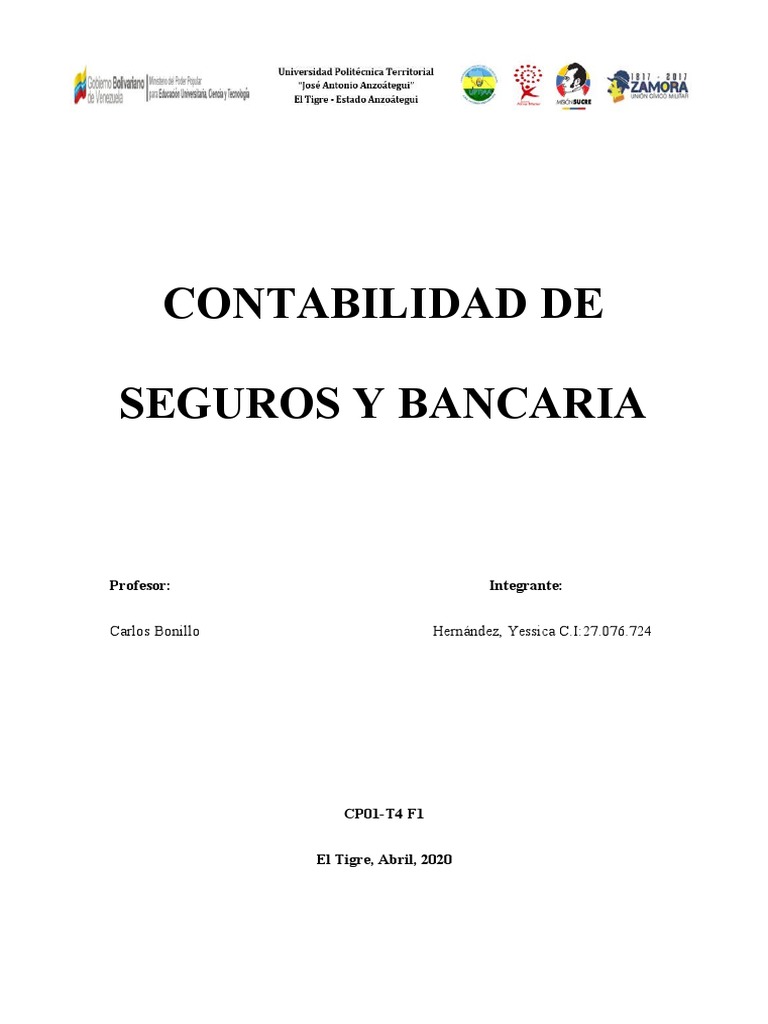 Contabilidad en Seguros y Bancos | PDF | Póliza de seguros | Contabilidad