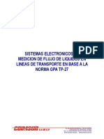 Sistemas Electronicos de Medicion de Flujo de Liquidos en Lineas de Transporte en Base A La Norma Gpa TP-27