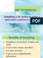 Sampling Techniques: Sampling Is The Method of Getting A