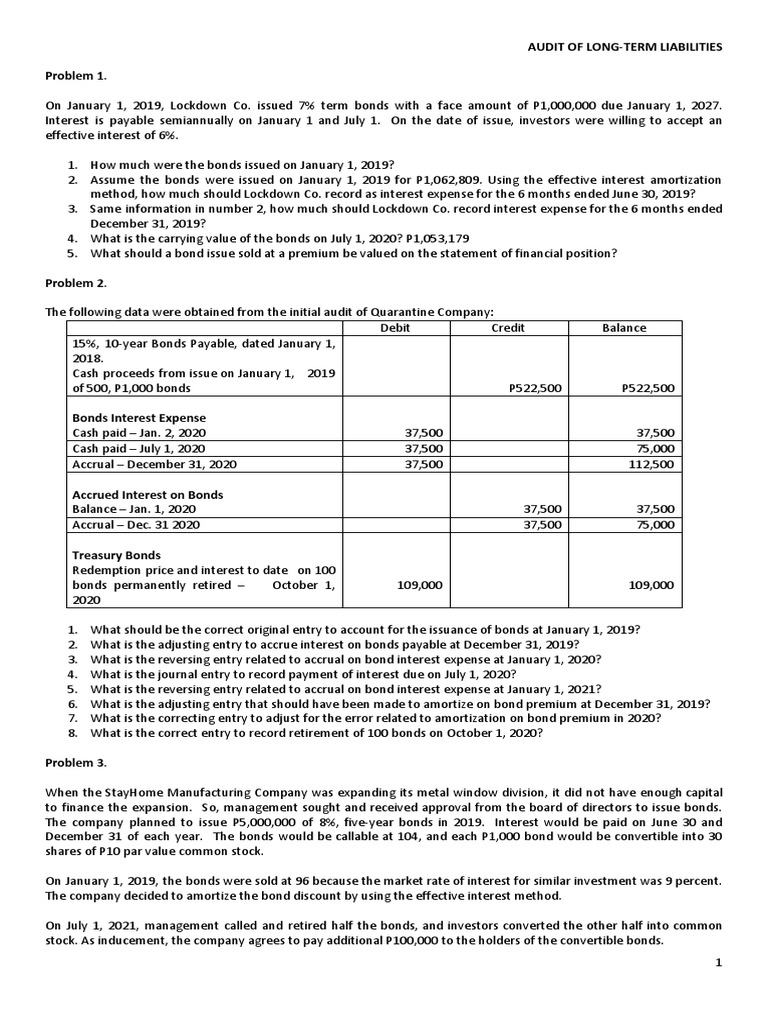 Long-Term Liabilities Audit Guide | PDF | Bonds (Finance) | Book Value