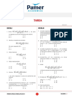 Álgebra tarea nivel I y II polinomios división cociente resto problemas