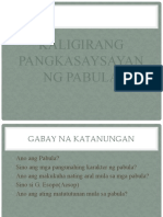 Kaligirang Pangkasaysayan NG Pabula