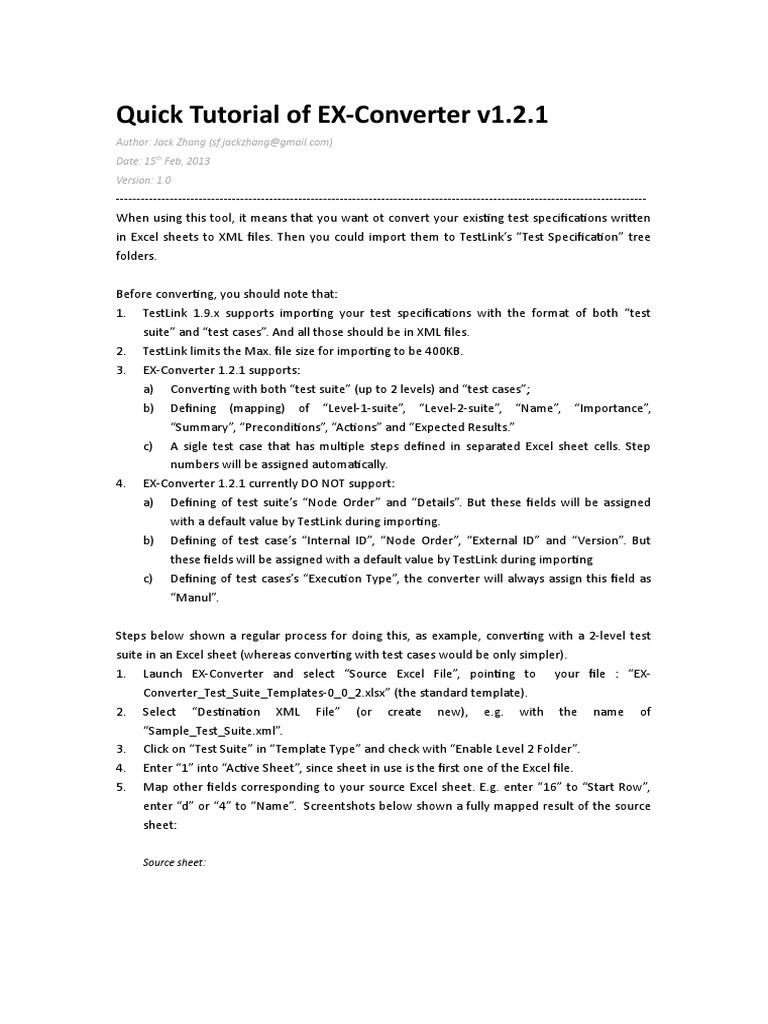 EX-Converter v1.2.1 User Guide | PDF | Microsoft Excel | Information ...