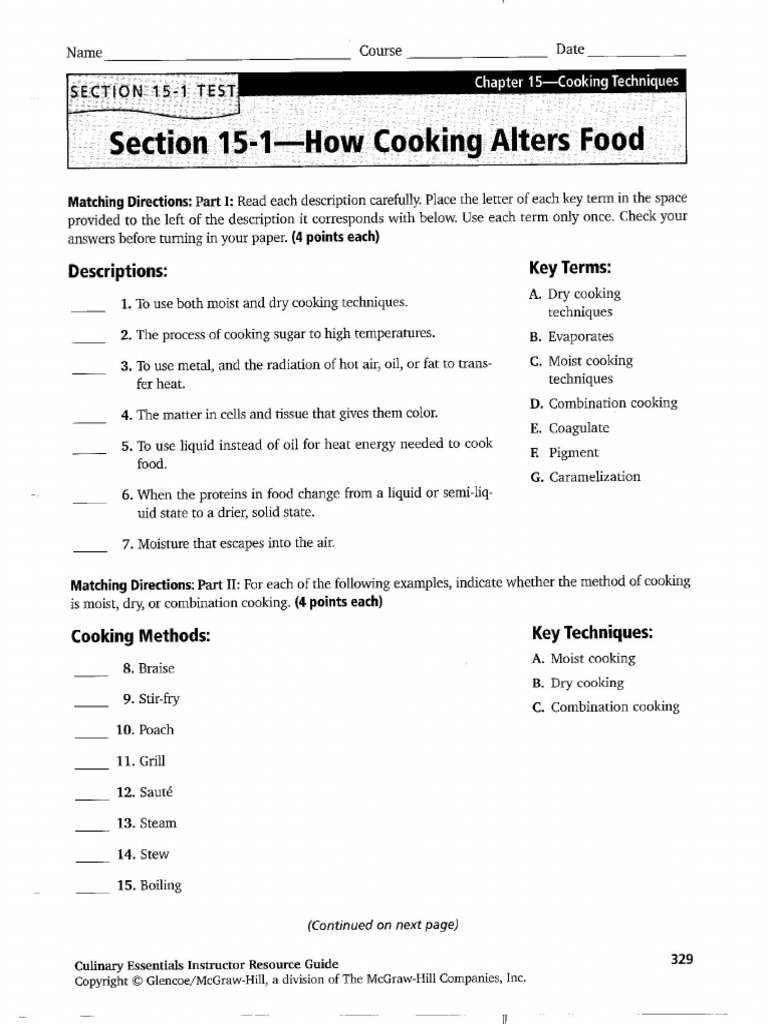 Chapter 15 Cooking Techniques PDF PDF