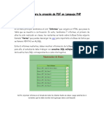 Tarea en La Creación de PDF en Lenguaje PHP