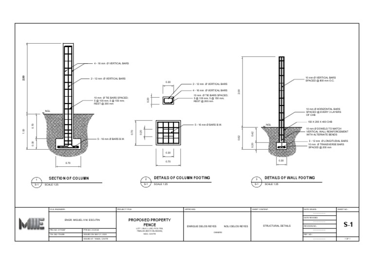 Perimeter Fence Structural Plan | PDF | Economic Sectors | Civil ...