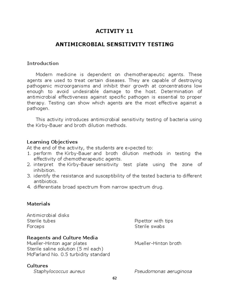 Antimicrobial Sensitivity Testing | PDF | Organisms | Clinical Medicine