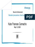 Kate Frances Camacho: Standard Precautions: Hand Hygiene