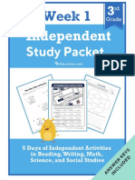 3rd Grade Independent Study Packet Week 1 PDF