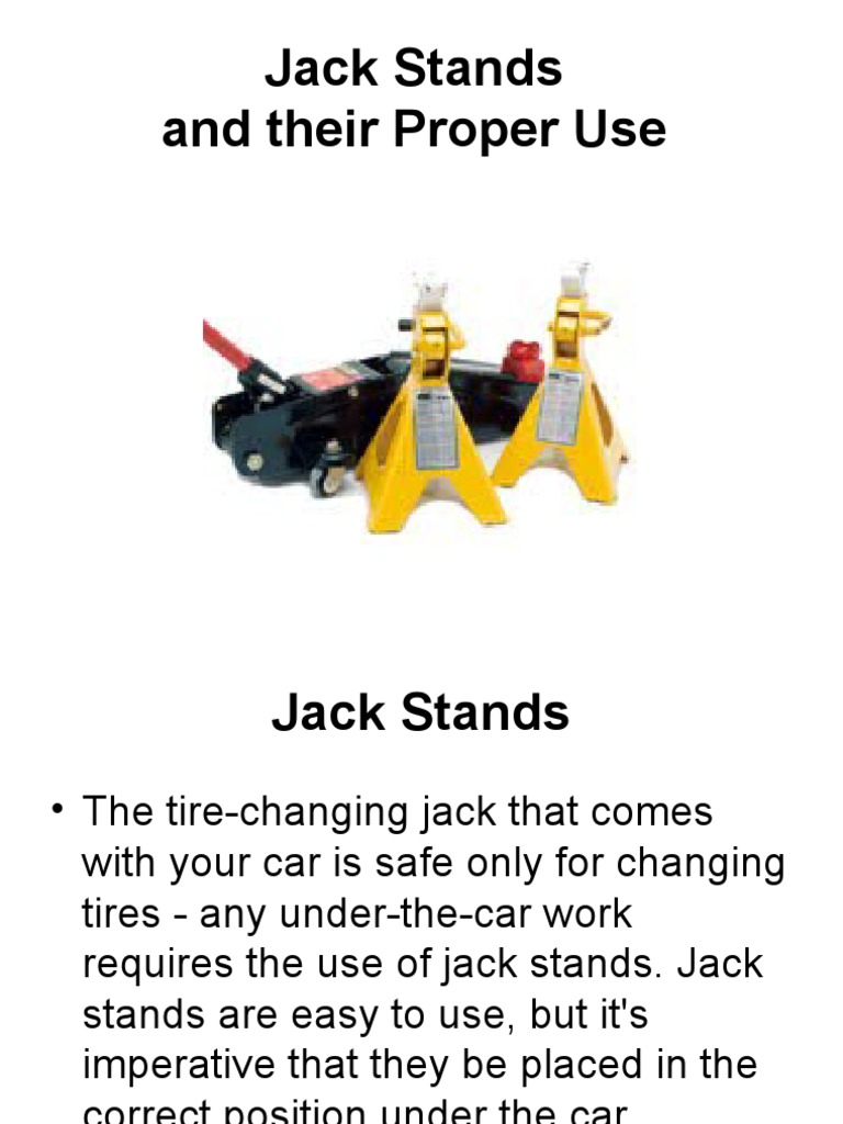 Jack Stands and Their Proper Use PDF Axle Car