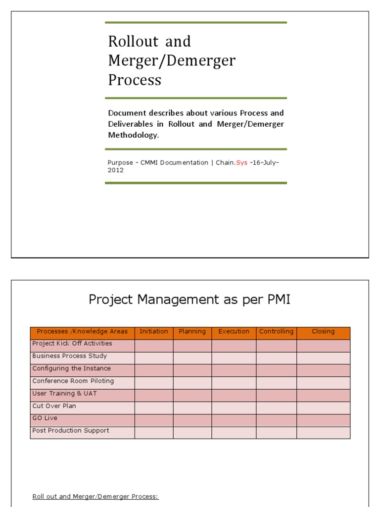 Demerger and Rollout Process Guide | PDF | Project Management | Computing