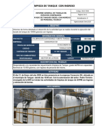 INCC-F009 Informe Limpieza de Tanques SH TK 2