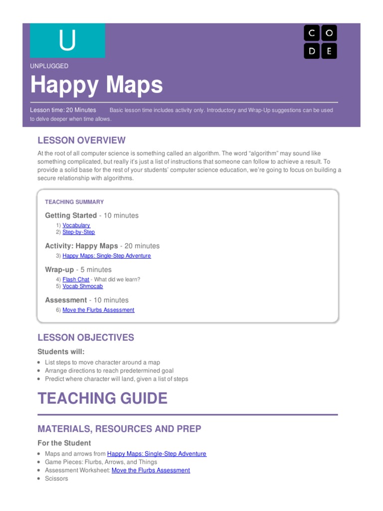 Happy Maps: Teaching Guide | PDF | Teachers | Learning