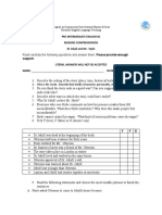 Pre-Intermediate English B1 Reading Comprehension DR Jekyll and Mr. Hyde Support. Literal Answers Will Not Be Accepted NAME: - DATE