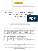 CSEE UM71 AF Jointless Track Circuits - Set-Up, Test and Certification