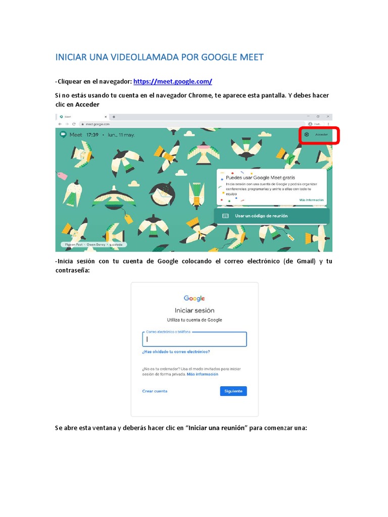 Tutorial para Docentes Uso de Google Meet | PDF