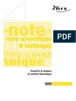 Travail À La Chaleur Et Confort Thermique: Notescientifique&Techniqu