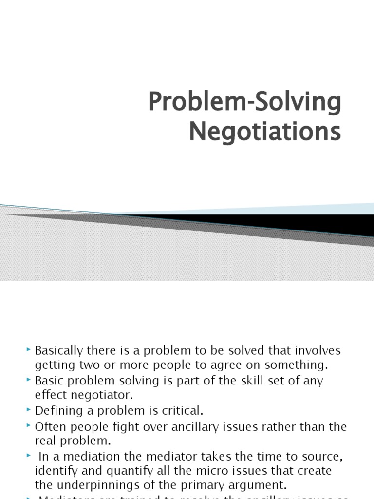 problem solving negotiation strategy example