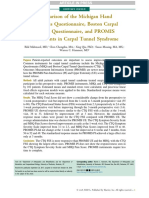 Comparison of The Michigan Hand Outcomes Questionnaire, Boston Carpal Tunnel Questionnaire, and PROMIS Instruments in Carpal Tunnel Syndrome