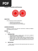 Chapter 1: Precision and Accuracy: Objectives